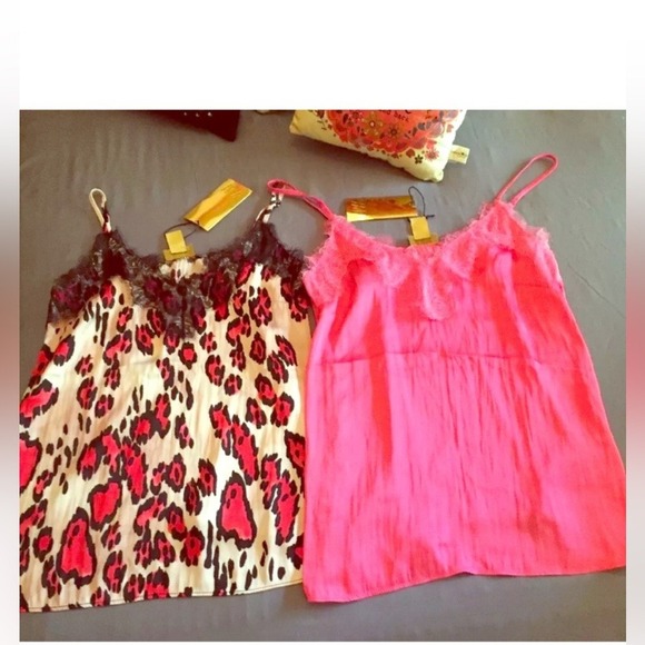 H&M Pink Satin Lace Trim Camisole Spaghetti Strap Tank Blouse -New -Size 2 -XS - Picture 4 of 7